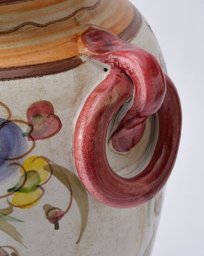 イタリア製 輸入雑貨 傘立て 陶器 花柄 ローズ ピンク グラフィート 