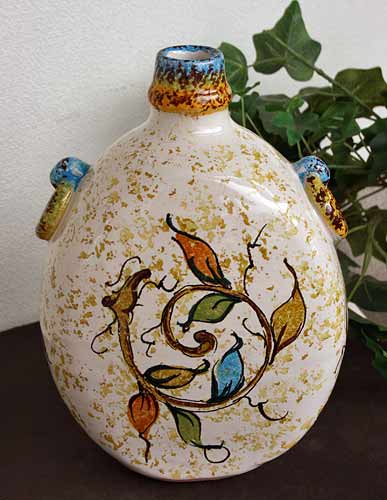 イタリア製 輸入雑貨 水差し 花瓶 マヨルカ焼き デルータ 伝統柄