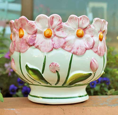 陶器 花瓶 鉢カバー イタリア製-